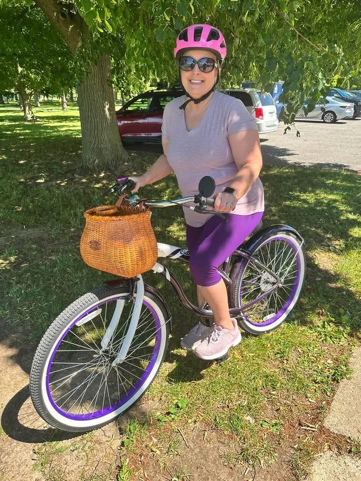 Betty with Her purple bike